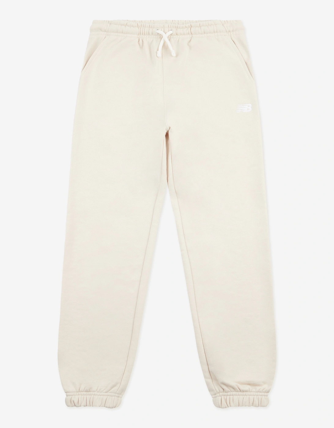 Girl's New Balance Girls French Terry Small Logo Joggers in Beige - Cream - Size: 10 - 11 yrs