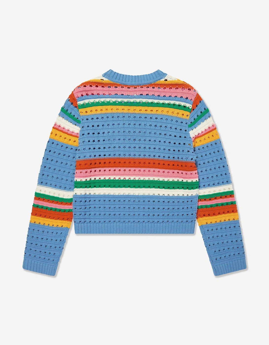 Girls Striped Logo Jumper in Multicolour