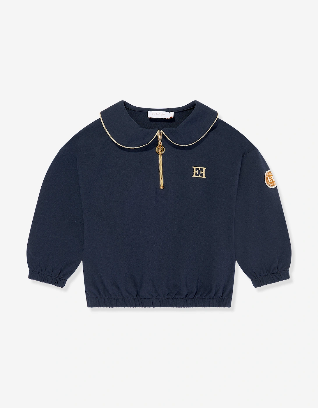 Girls Embroidered Logo Sweatshirt in Navy, 5 of 4