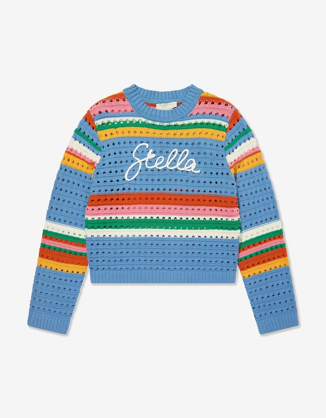 Girls Striped Logo Jumper in Multicolour, 5 of 4