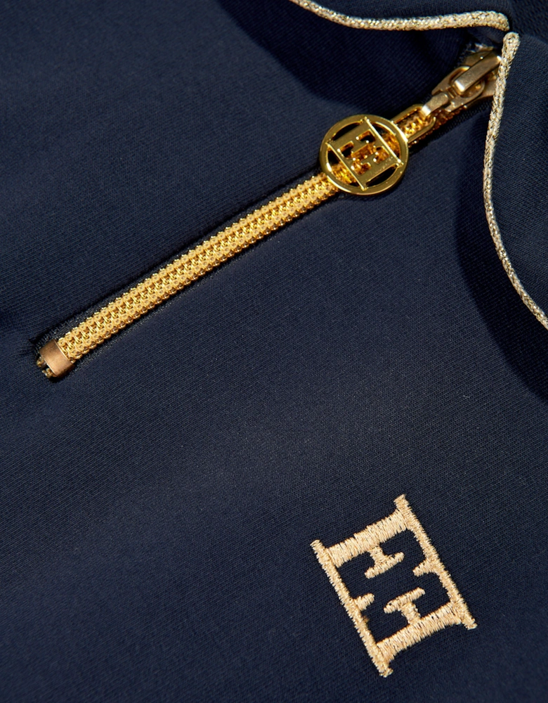 Girls Embroidered Logo Sweatshirt in Navy
