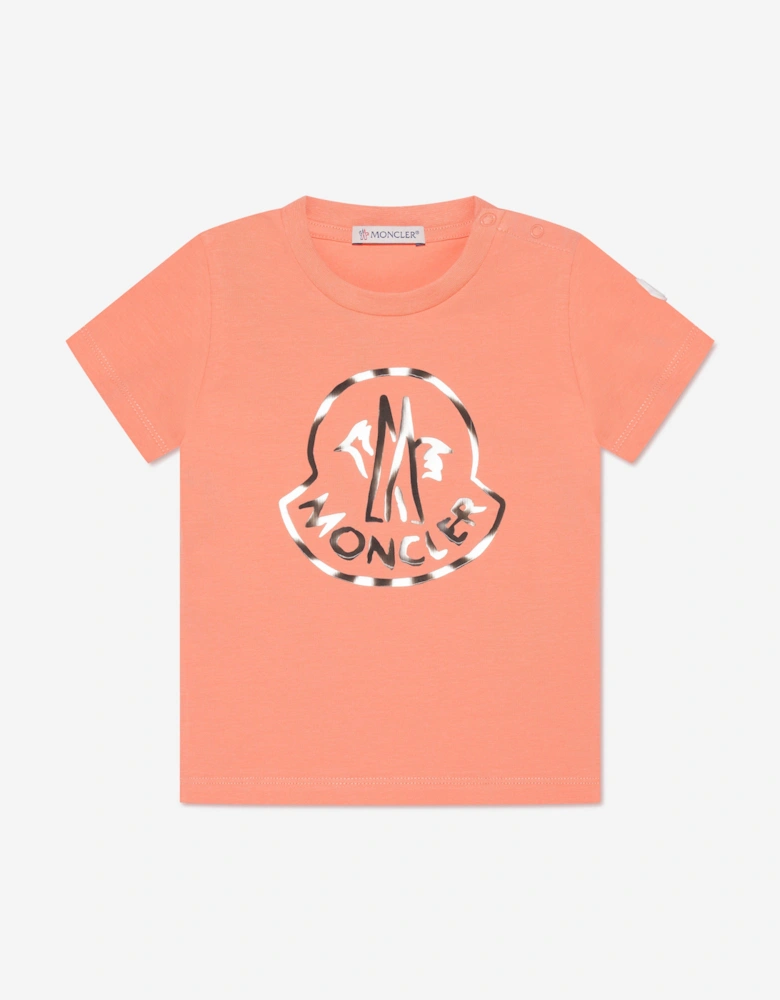 Enfant Baby Girls Logo T-Shirt in Peach