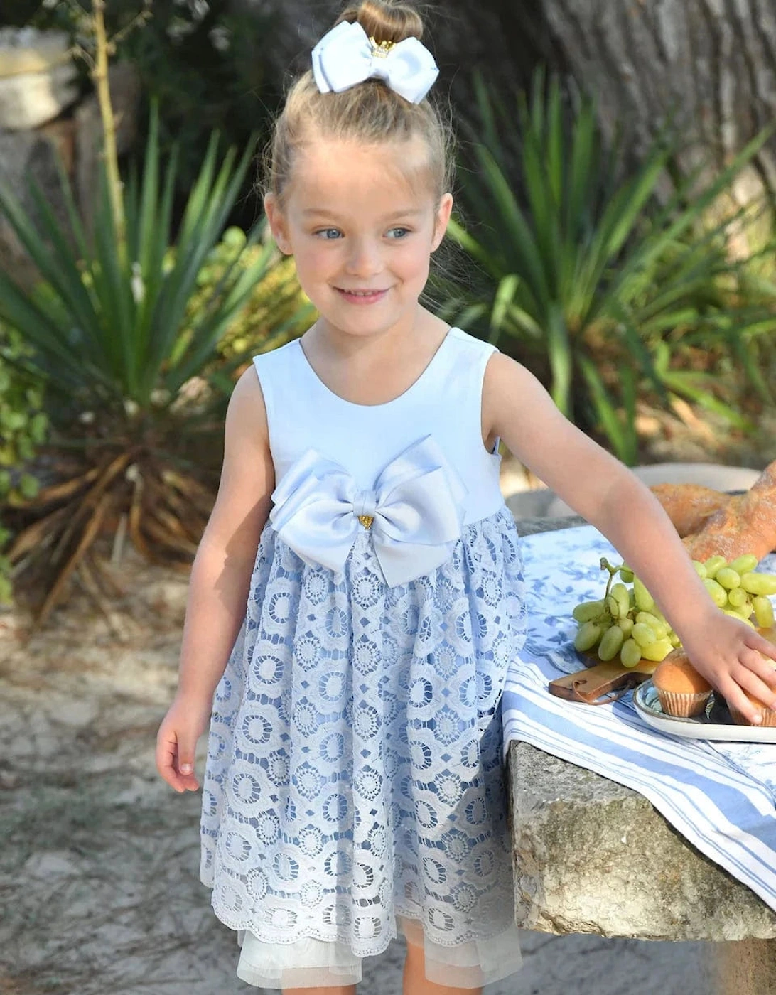 Angels Face Girls Corella Lace Dress in Blue