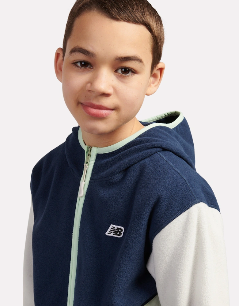 Boys Premium Panelled Fleece Jacket in Navy