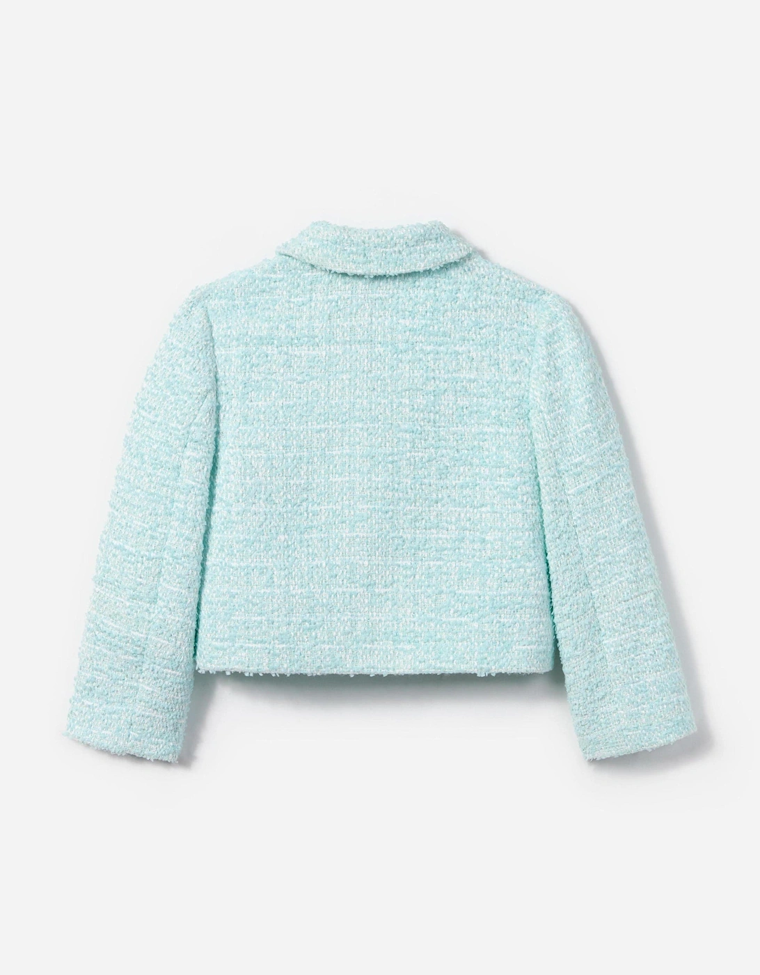 Girls Boucle Flower Sequin Jacket in Blue
