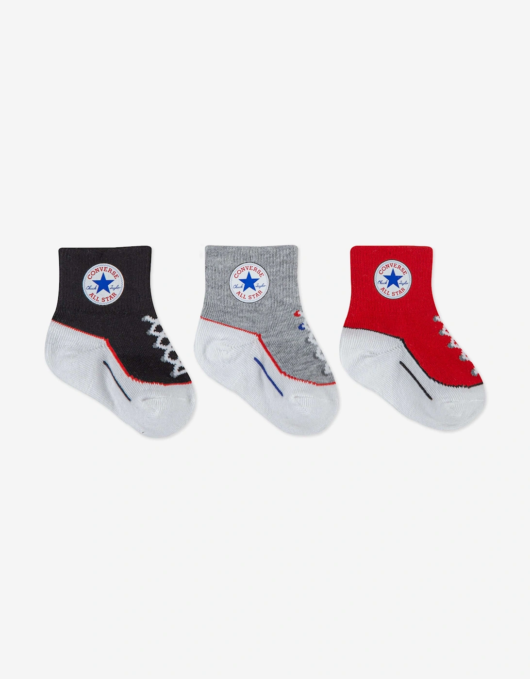 Boys Striated Quarter 3 Pack Socks Set in Black, 5 of 4