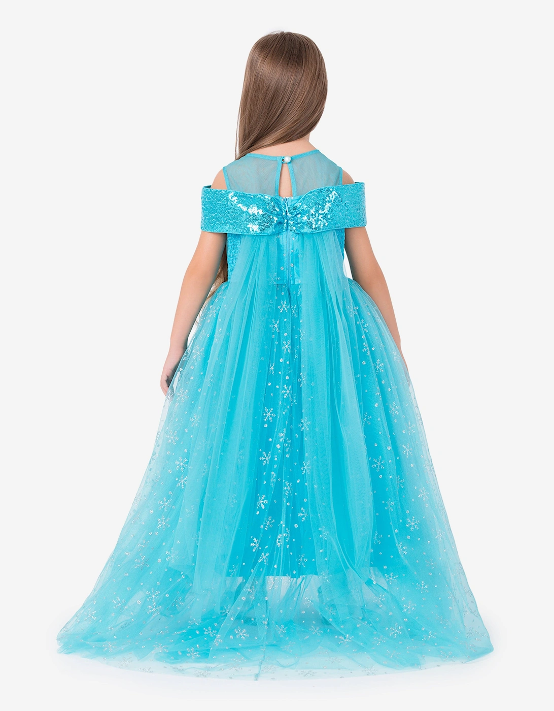 Girls Elsa Snow Kingdom Princess Costume in Blue