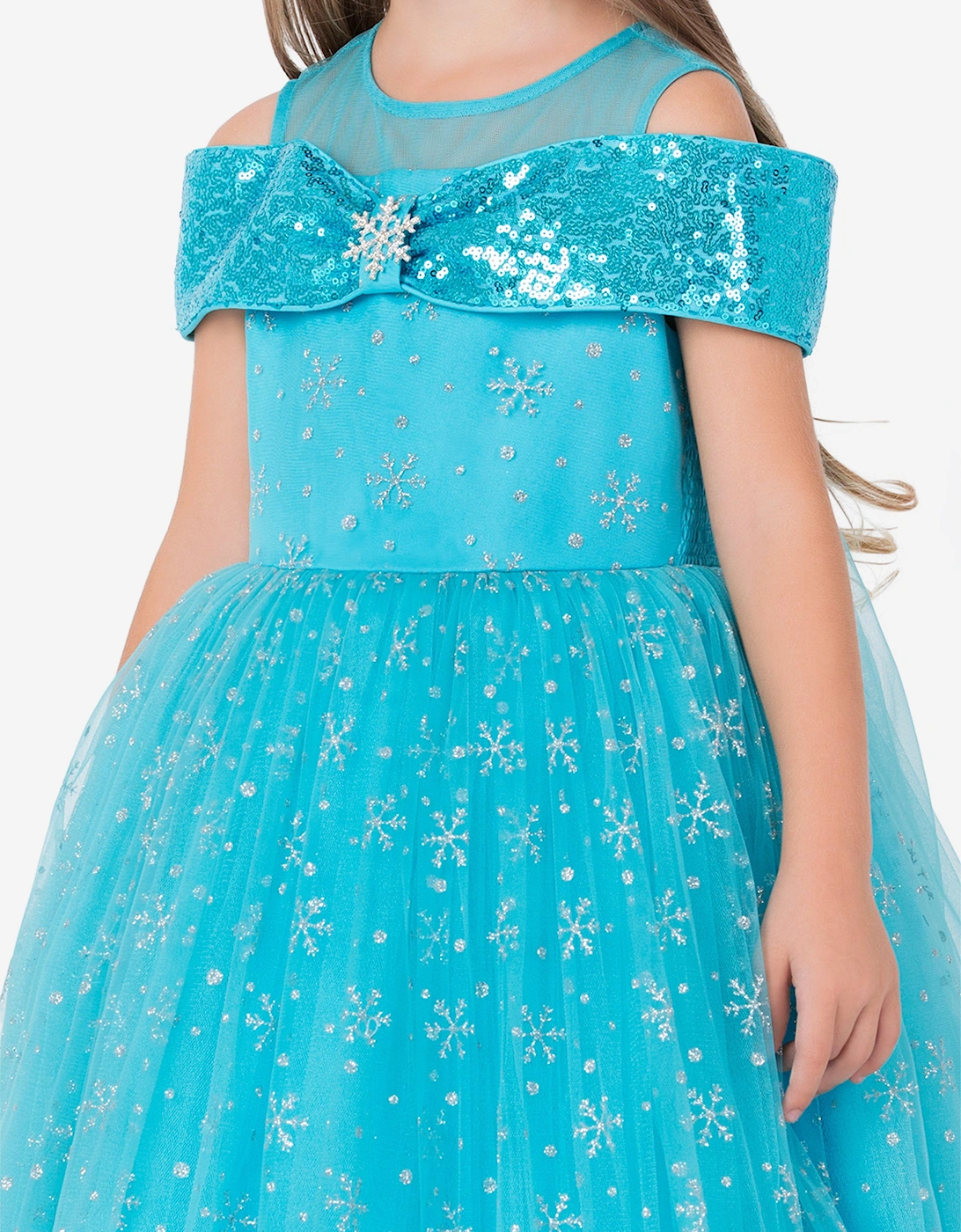Girls Elsa Snow Kingdom Princess Costume in Blue