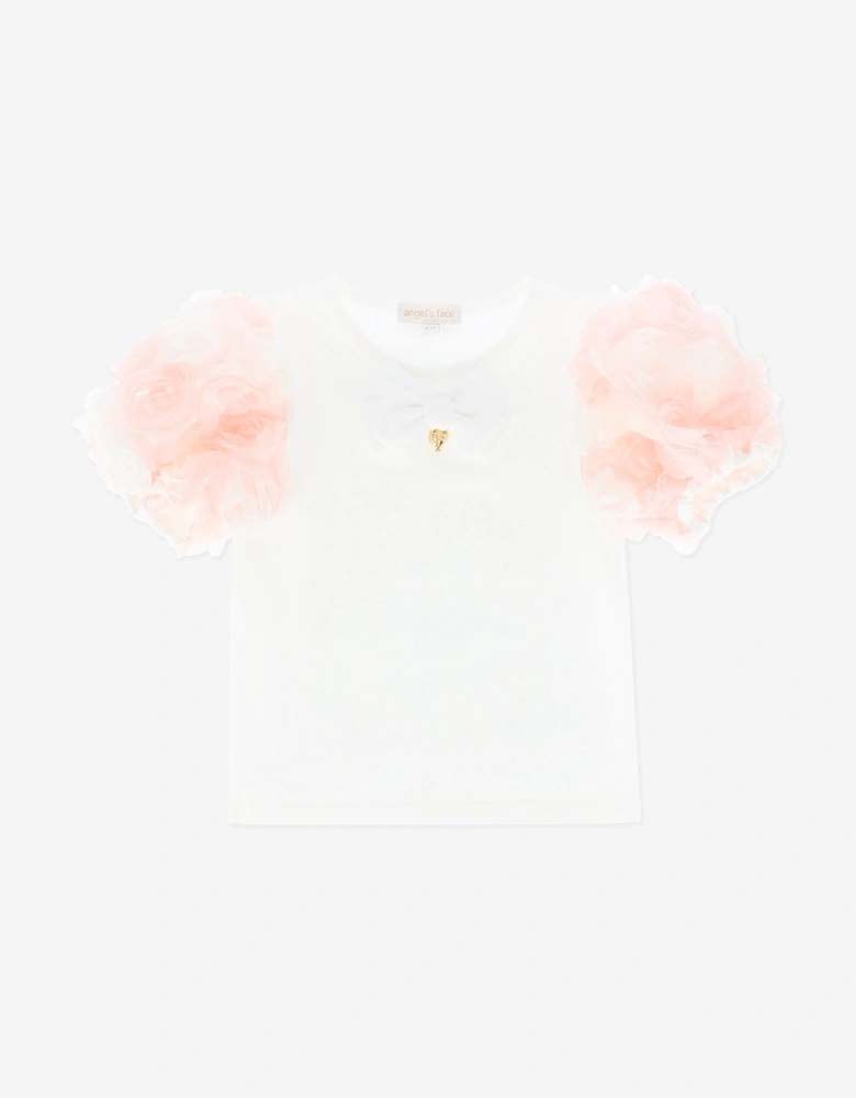Angels Face Girls Roses Top and Skirt Set in Pink