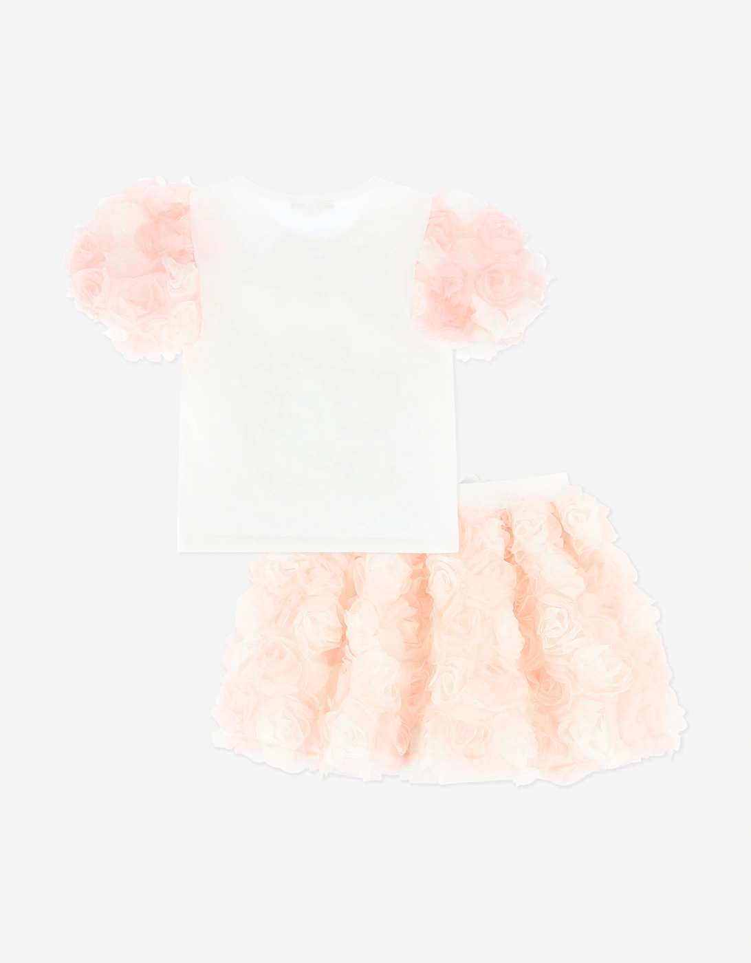 Angels Face Girls Roses Top and Skirt Set in Pink