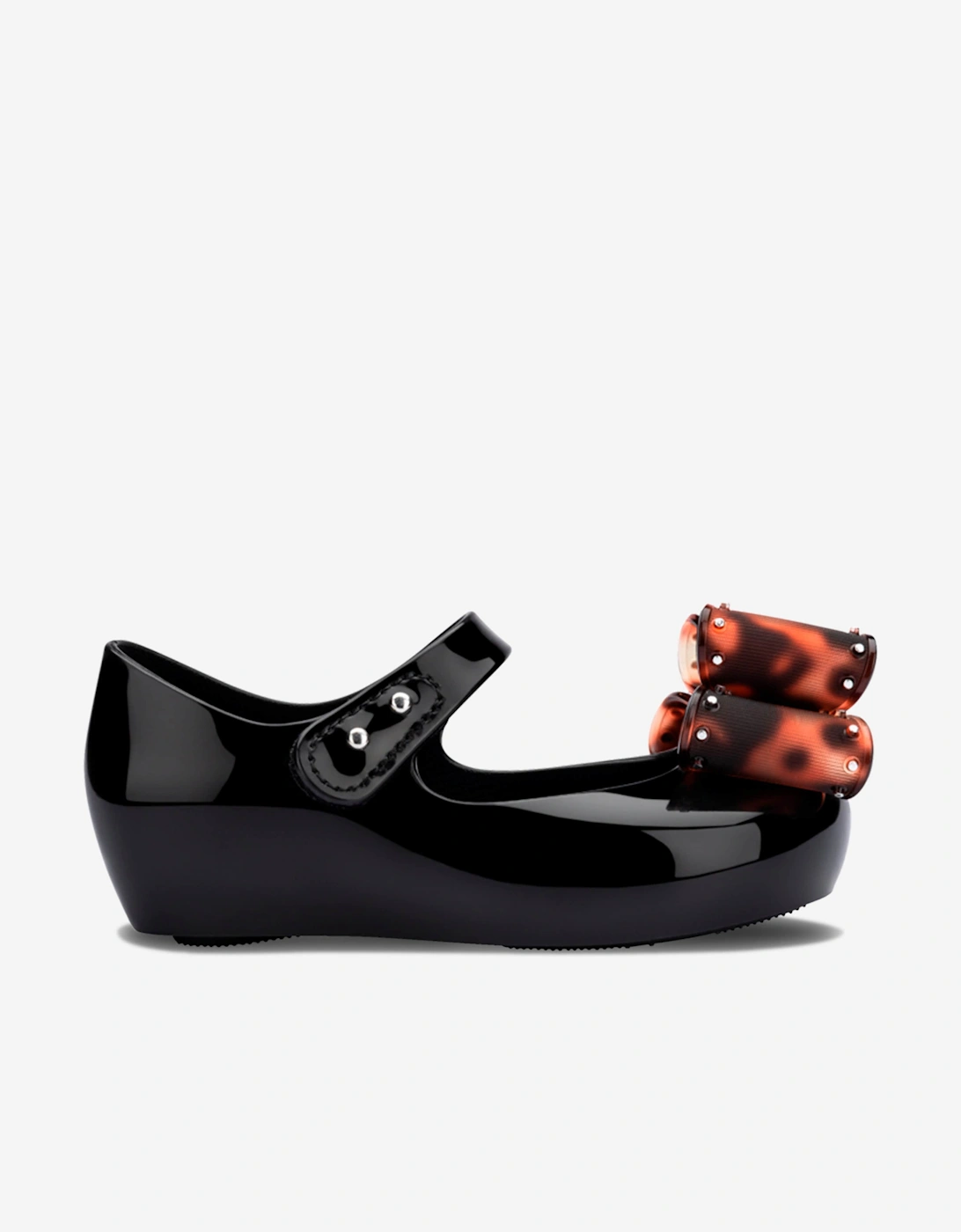 Girls Ultragirl Classic Bow Ballerinas in Black, 5 of 4