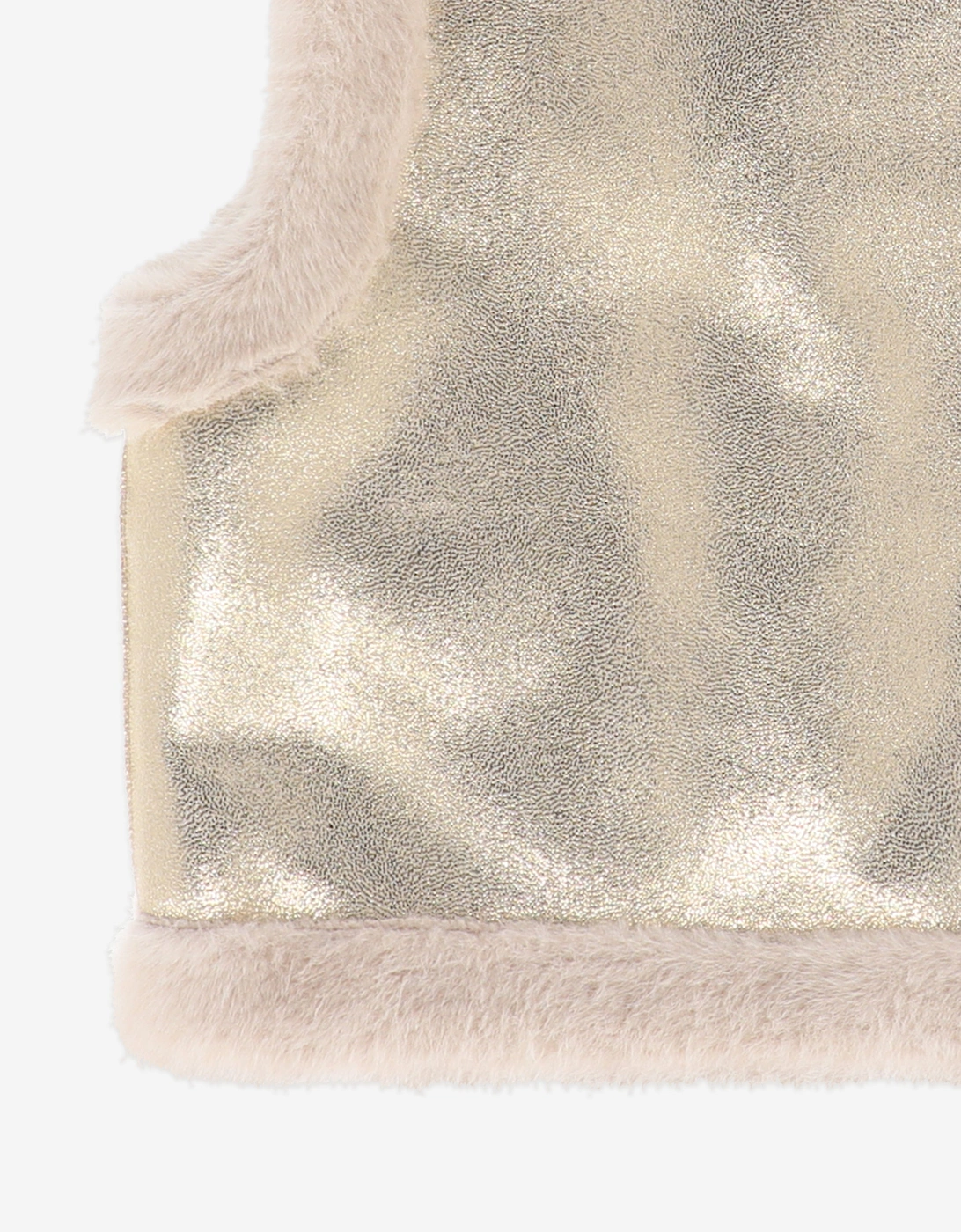 Angels Face Girls Cher Metallic and Faux Fur Gilet in Gold