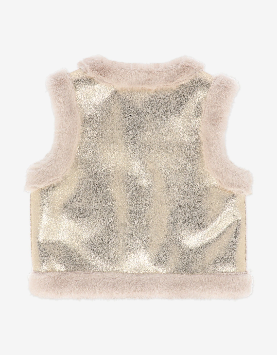 Angels Face Girls Cher Metallic and Faux Fur Gilet in Gold