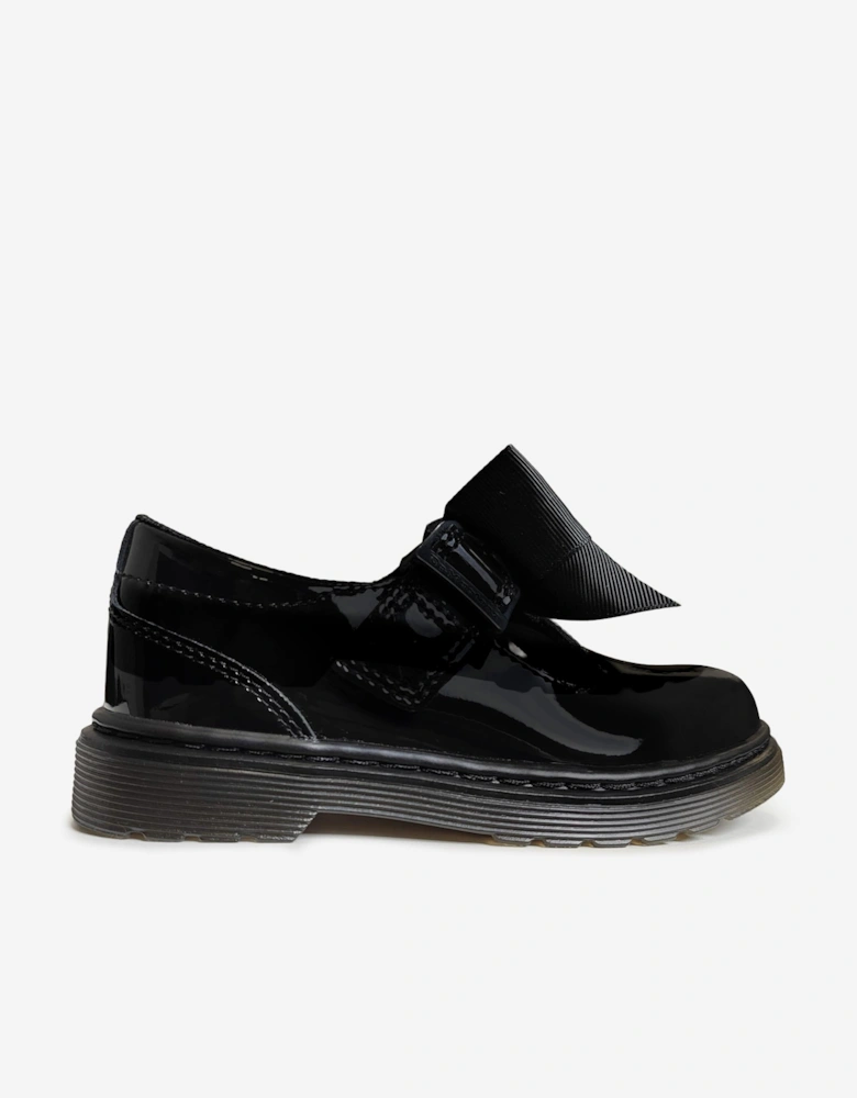 Girls Polley II Bow Patent Leather Shoes in Black