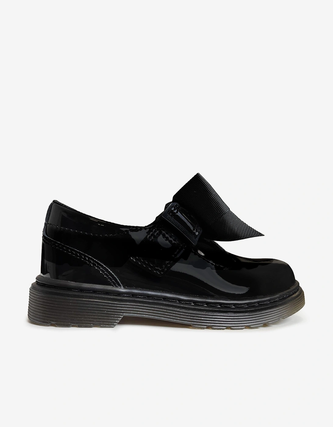 Girls Polley II Bow Patent Leather Shoes in Black, 7 of 6