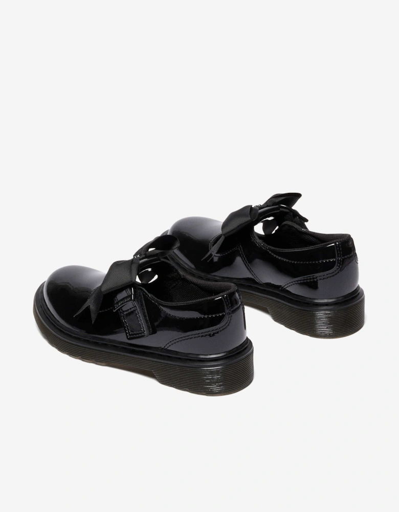 Girls Polley II Bow Patent Leather Shoes in Black