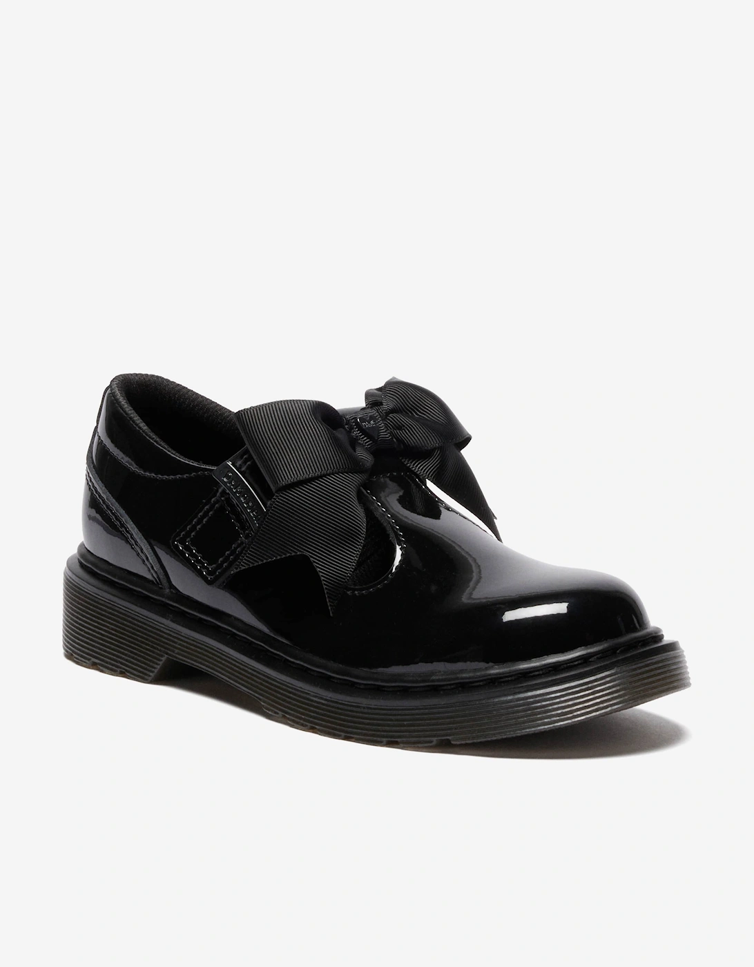 Girls Polley II Bow Patent Leather Shoes in Black