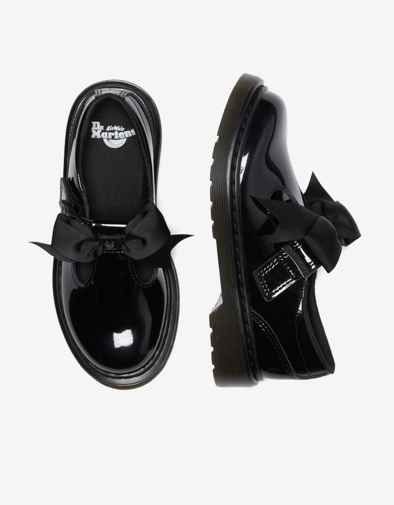 Girls Polley II Bow Patent Leather Shoes in Black