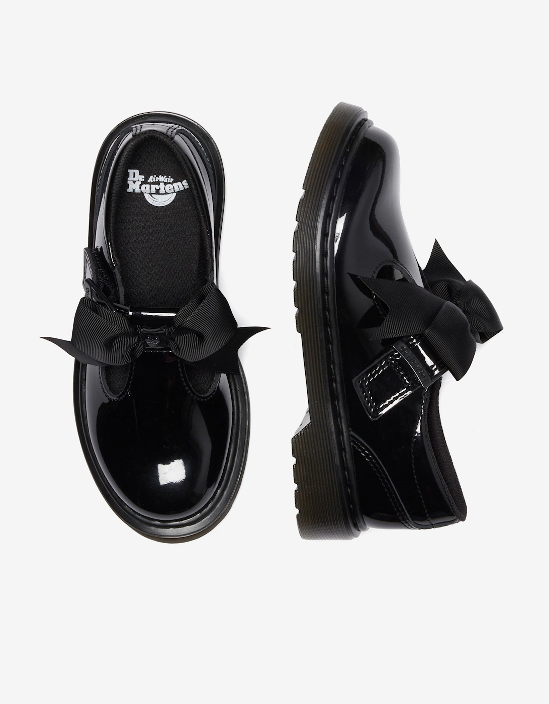 Girls Polley II Bow Patent Leather Shoes in Black