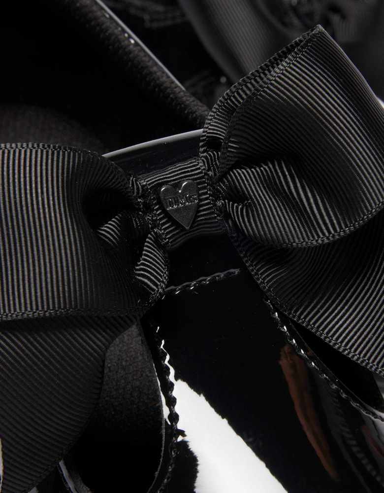 Girls Polley II Bow Patent Leather Shoes in Black