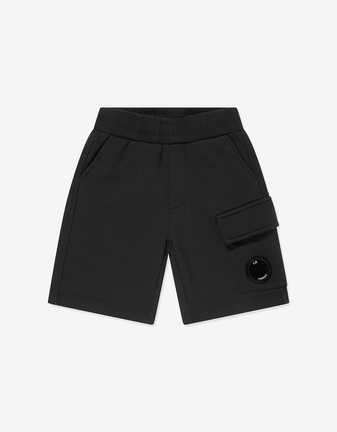 C.P. Company Boys Lens Pocket Shorts in Black, 5 of 4