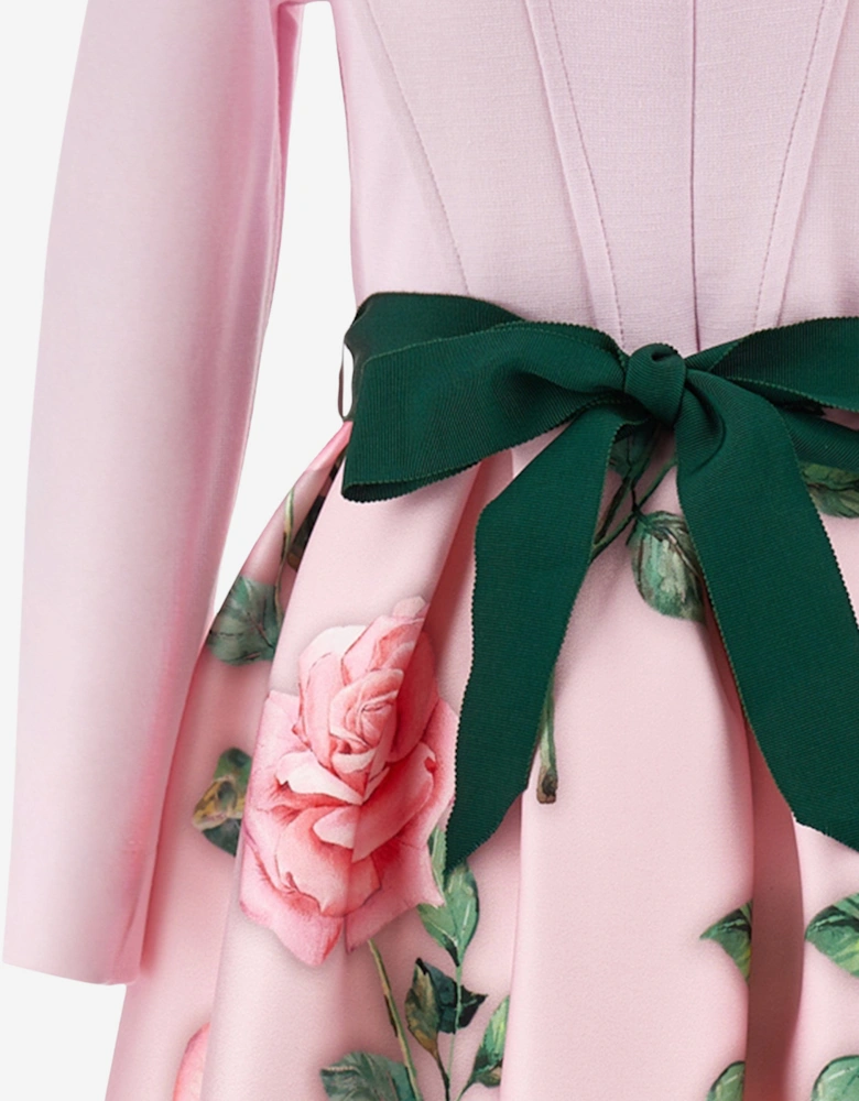 Girls Neoprene Rose Dress in Pink