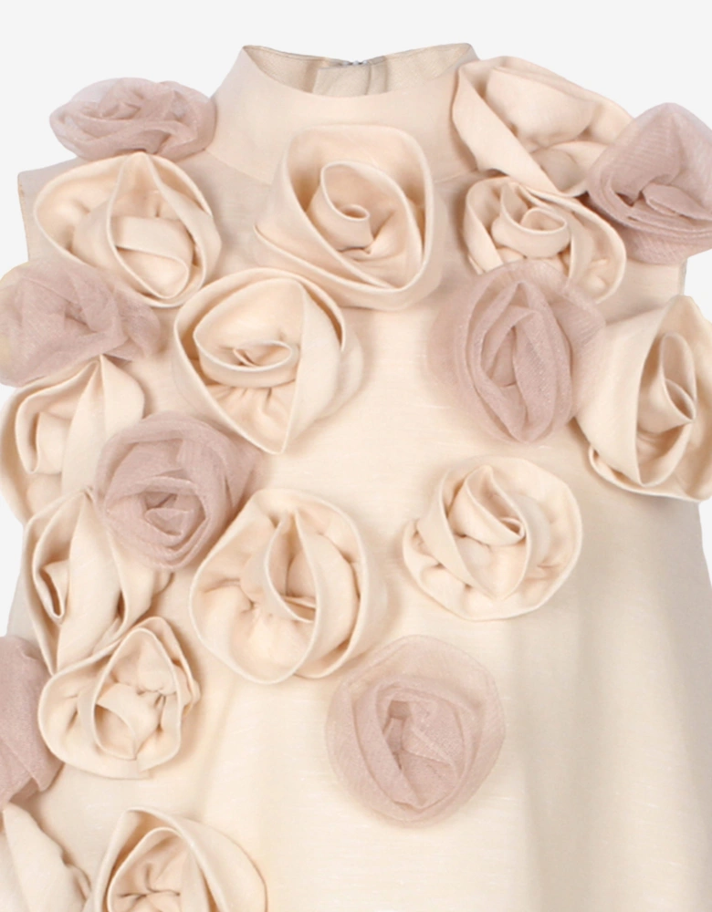 Girls Ring A Roses Dress in Beige