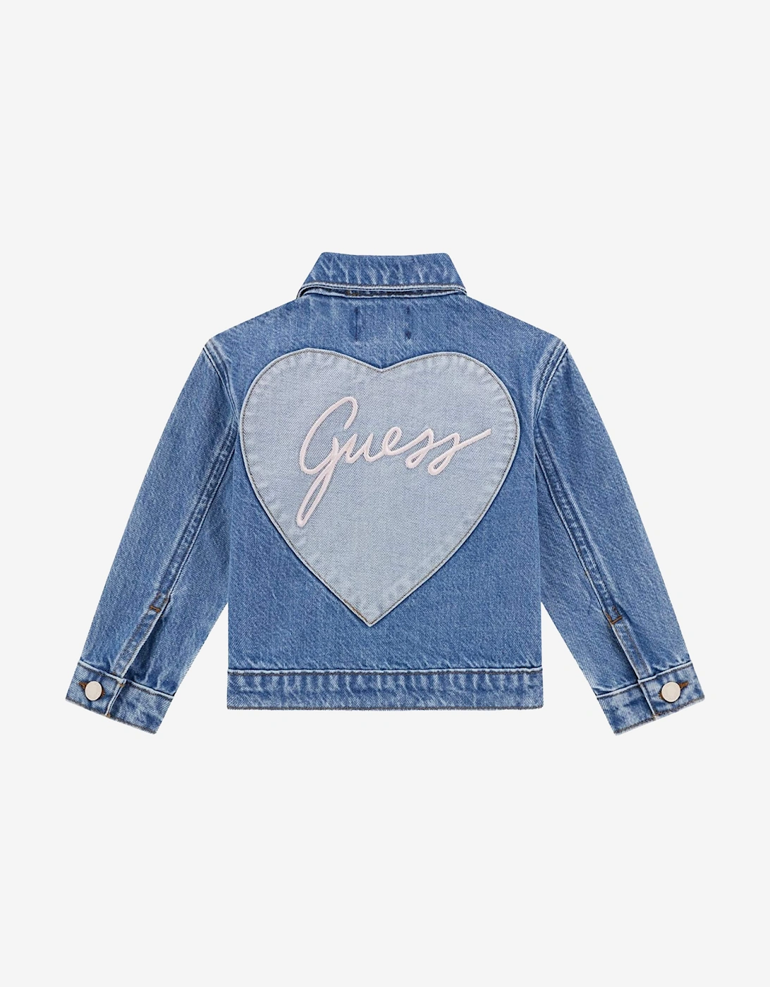 Girls Heart Denim Jacket in Blue