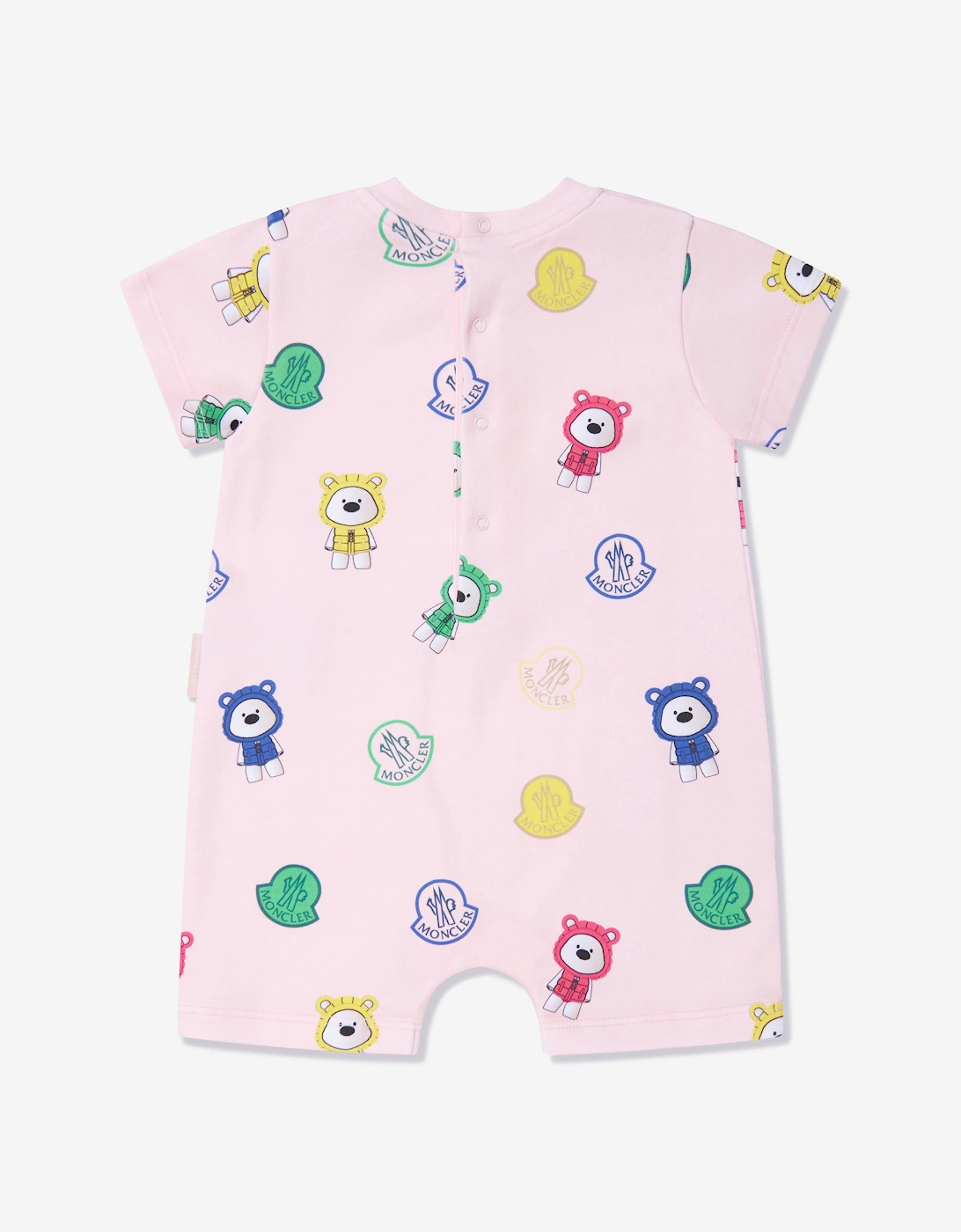 Baby Girls Bear Print Romper in Pink