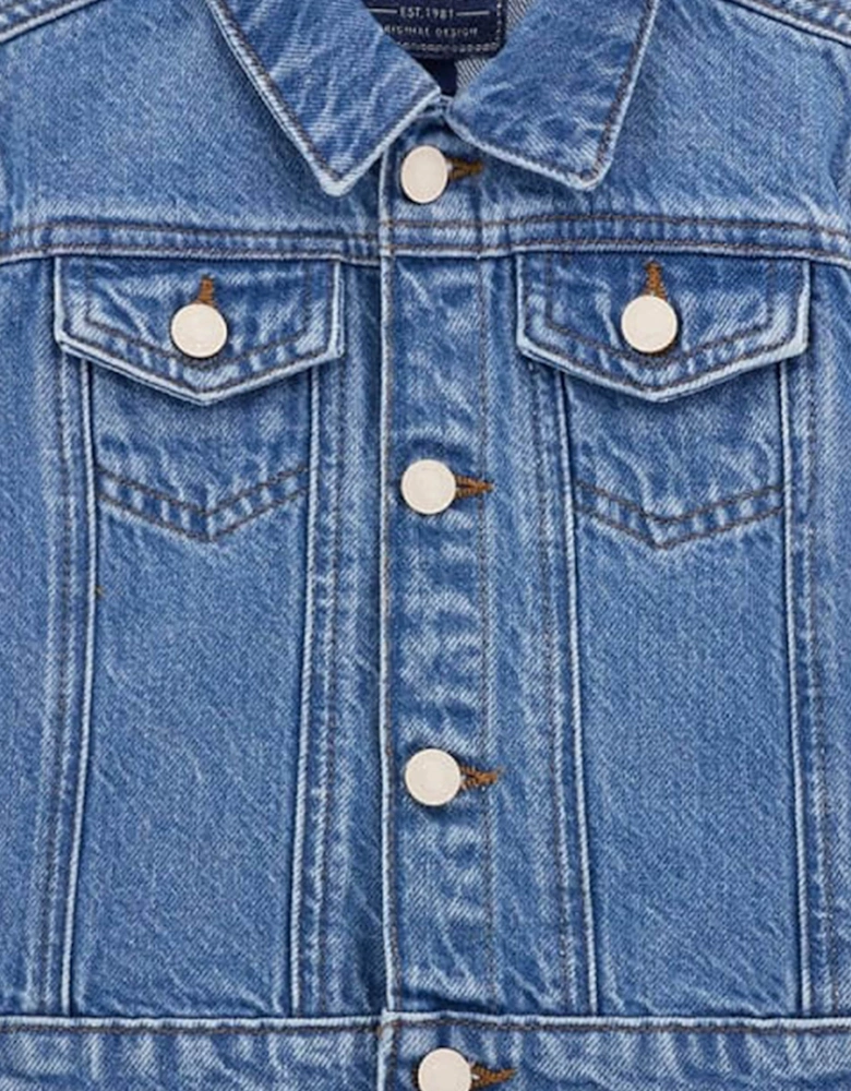 Girls Heart Denim Jacket in Blue