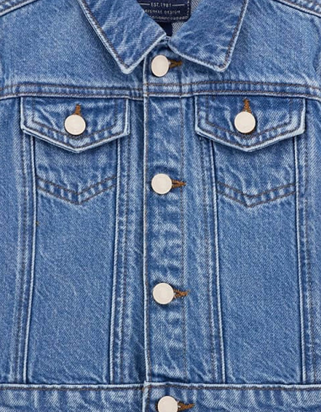 Girls Heart Denim Jacket in Blue