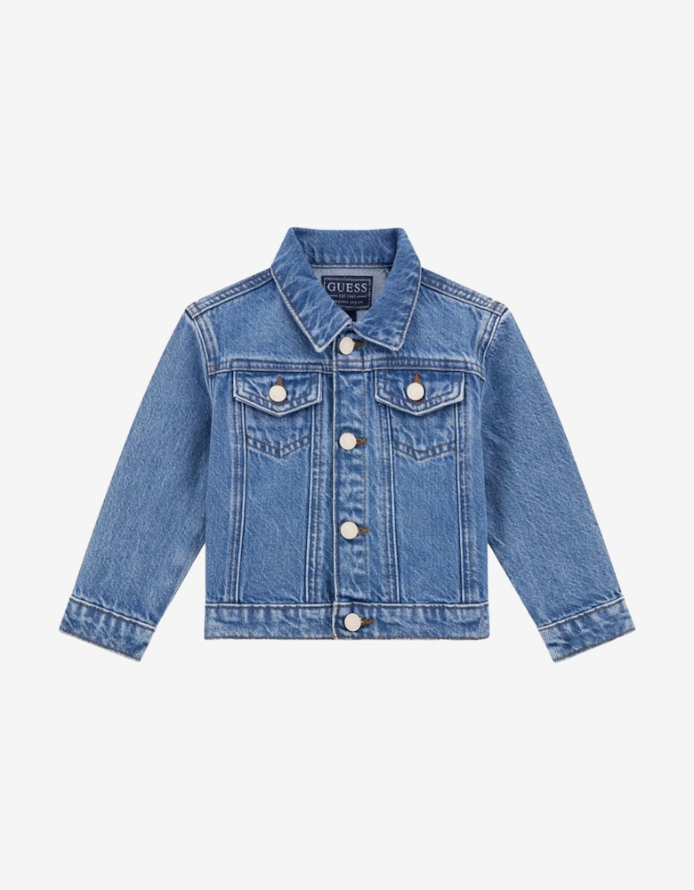 Girls Heart Denim Jacket in Blue