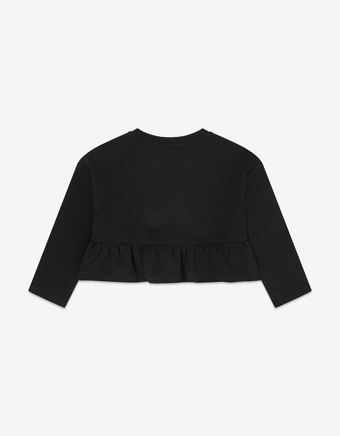 Girls Bow Logo Sweatshirt in Black