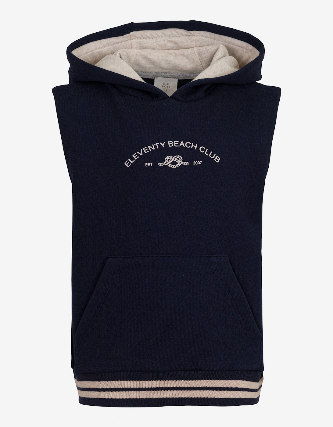 Boys Sleeveless Beach Club Hoodie in Navy, 5 of 4
