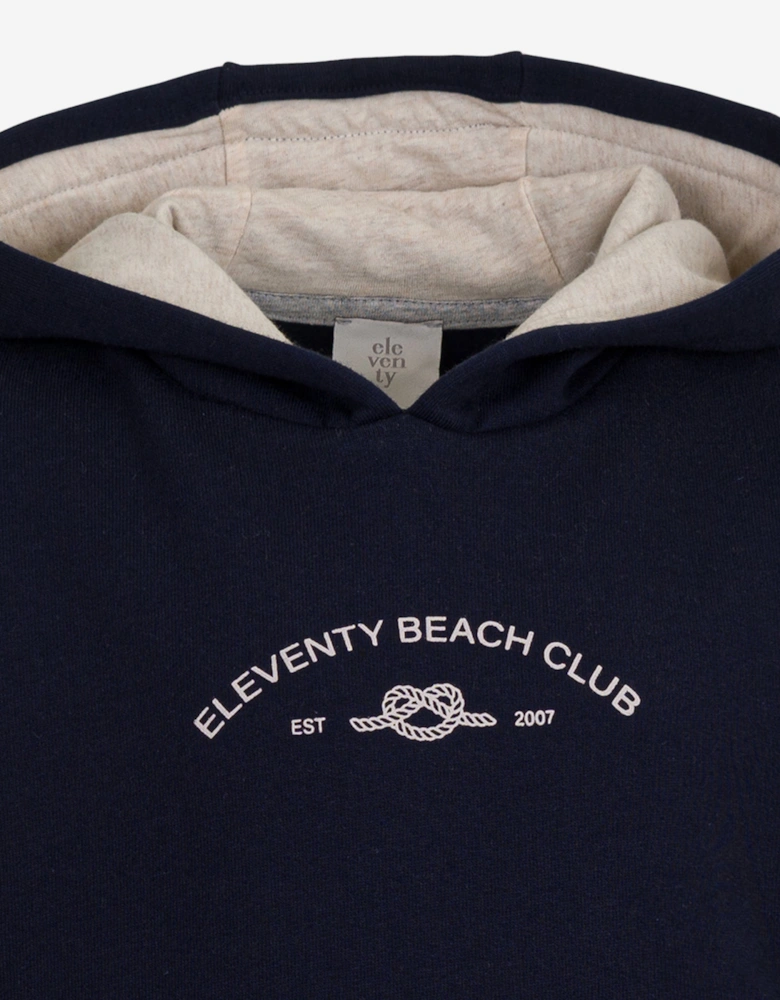 Boys Sleeveless Beach Club Hoodie in Navy