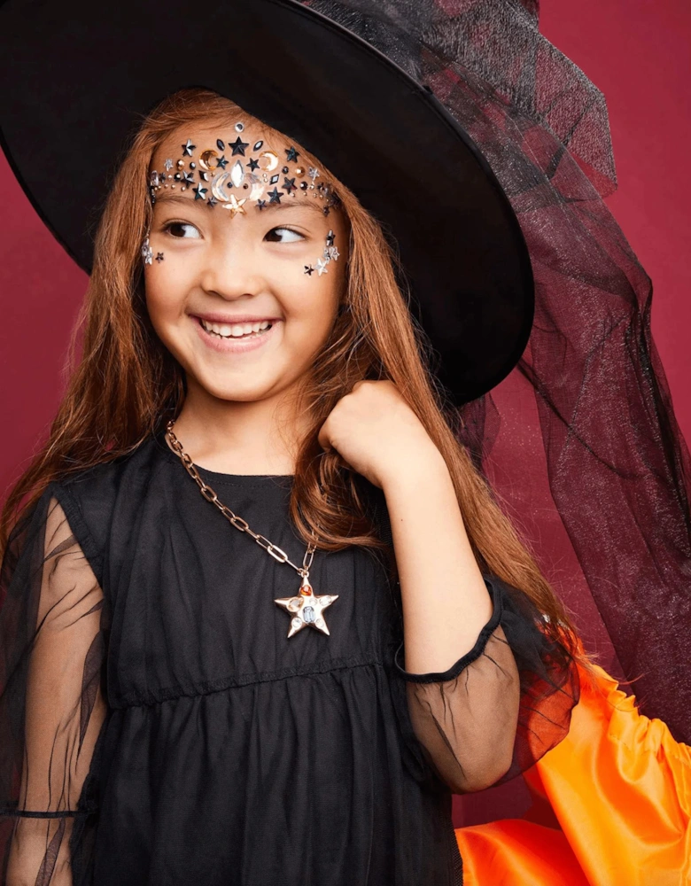 Girls Witch/Wizard Gem Makeup Stickers in Multicolour