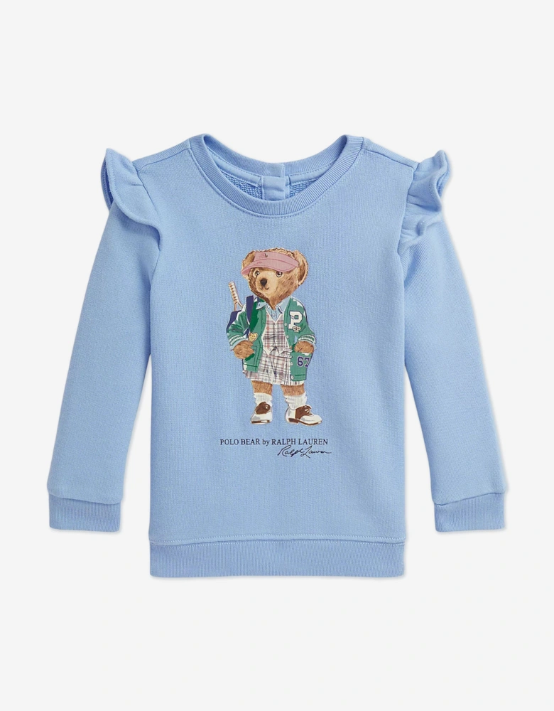 Baby Girls Polo Bear Sweatshirt in Blue