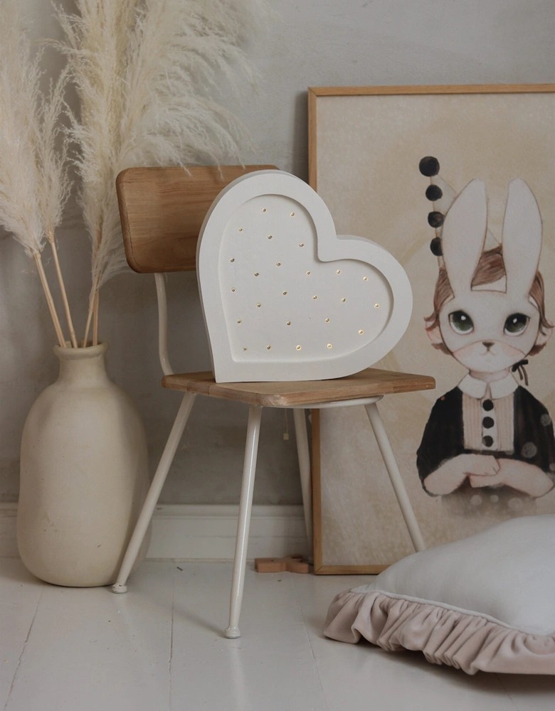 Heart Lamp in White (28x28x5.5 cm)