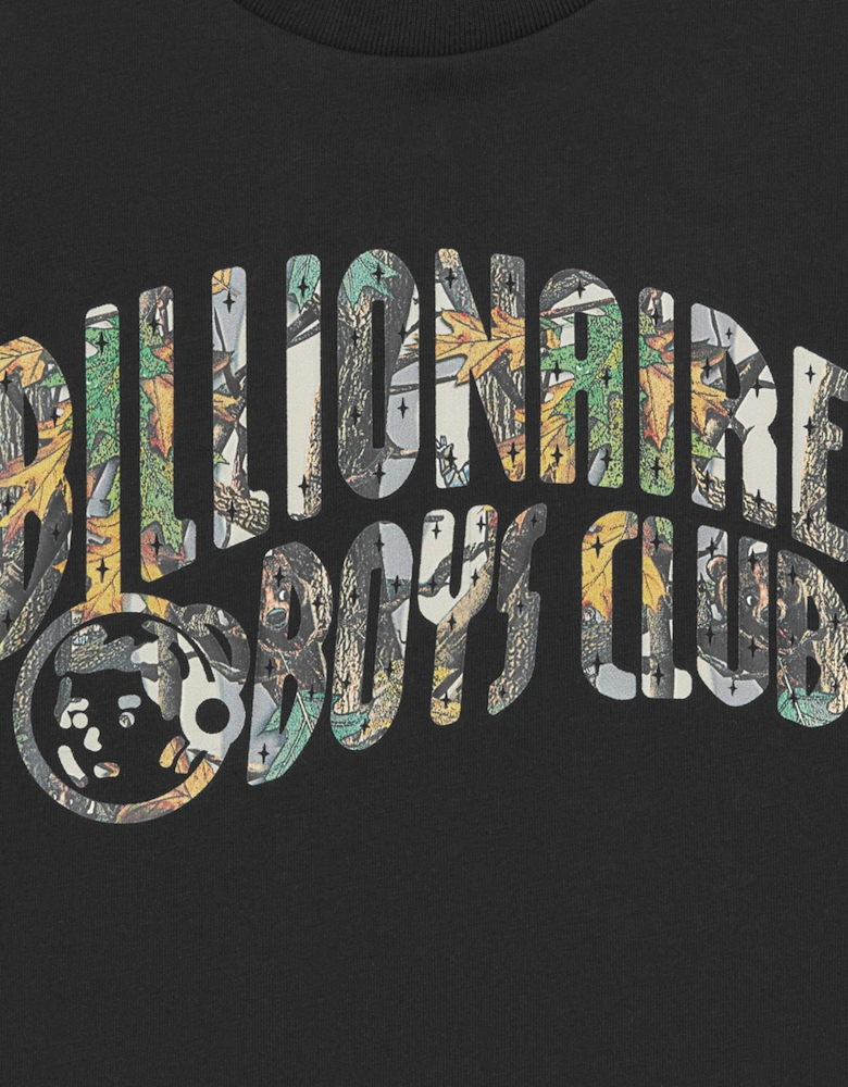 Boys Tree Camo Arch Logo T-Shirt in Black