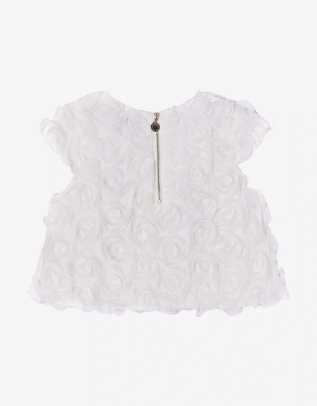 BCBGMAXAZRIA Girls All Over 3D Rose Top in White