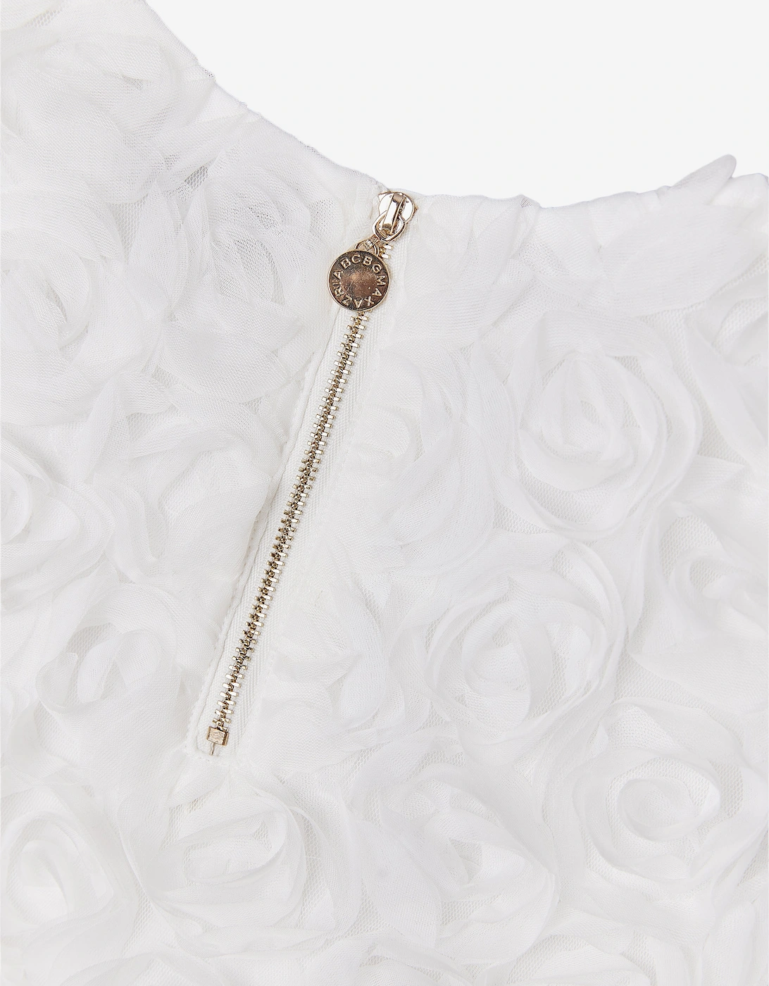 BCBGMAXAZRIA Girls All Over 3D Rose Top in White