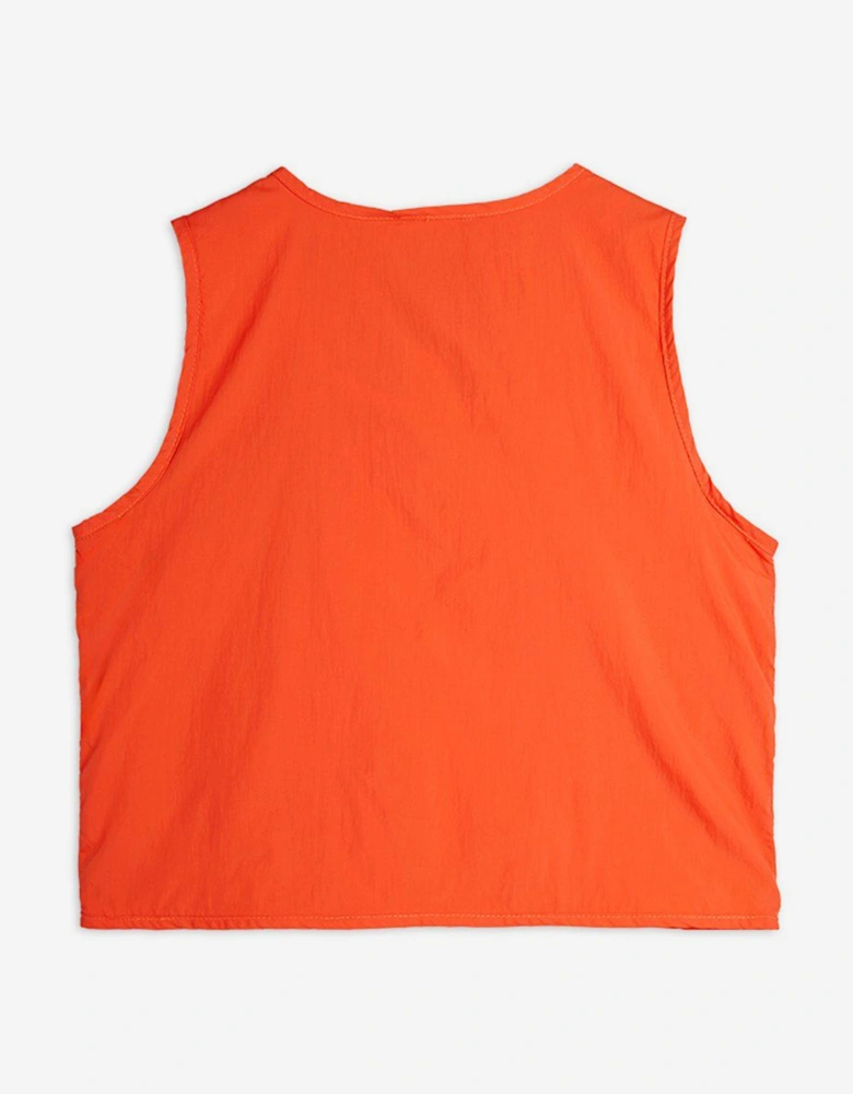 Kids Flundra Embroidered Utility Vest in Orange