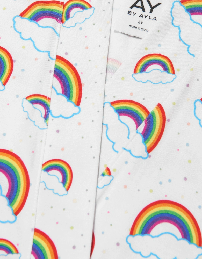 Girls Rainbow Bathrobe in Multicolour