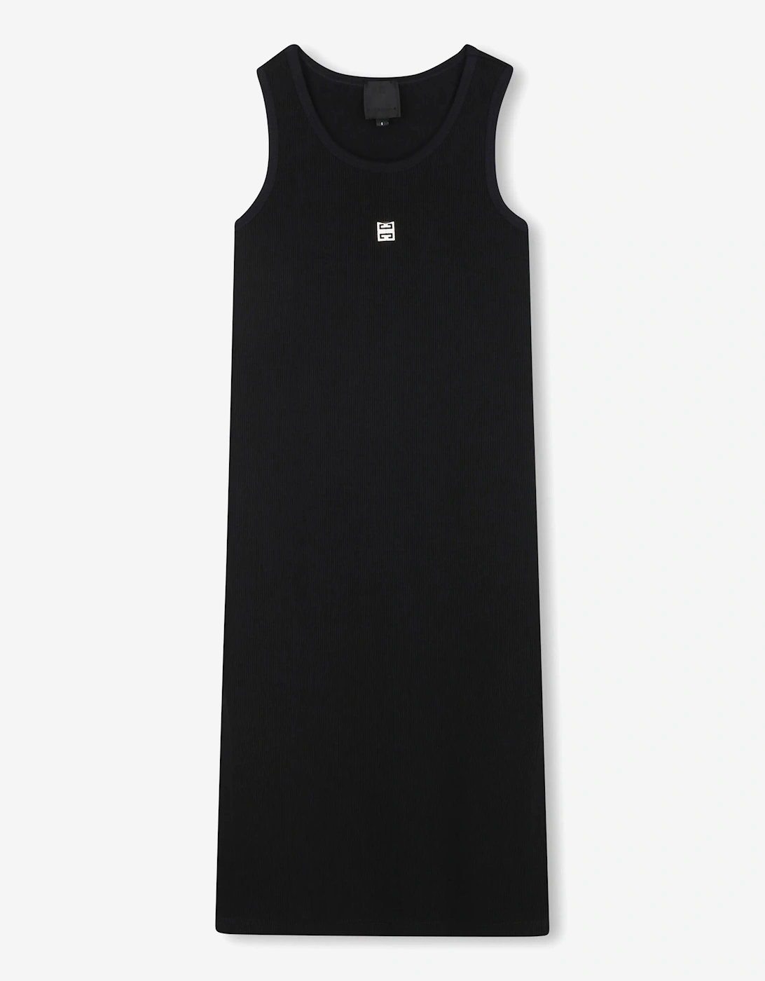 Girls Ribbed Logo Tank Dress in Black, 5 of 4