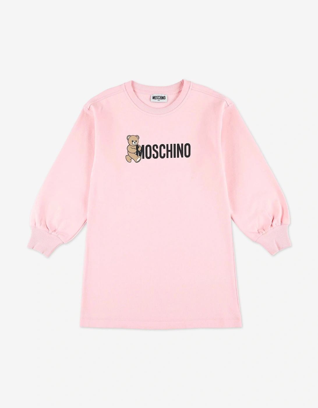 Girls Teddy Logo Sweater Dress in Pink, 5 of 4