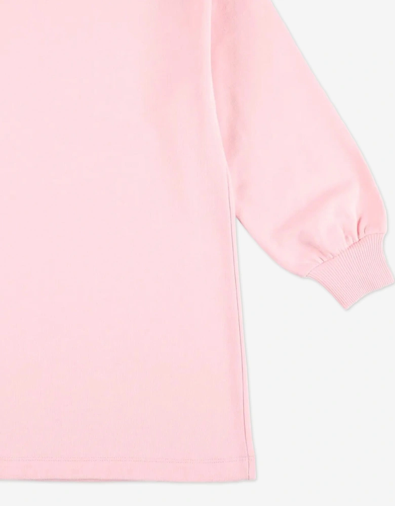 Girls Teddy Logo Sweater Dress in Pink