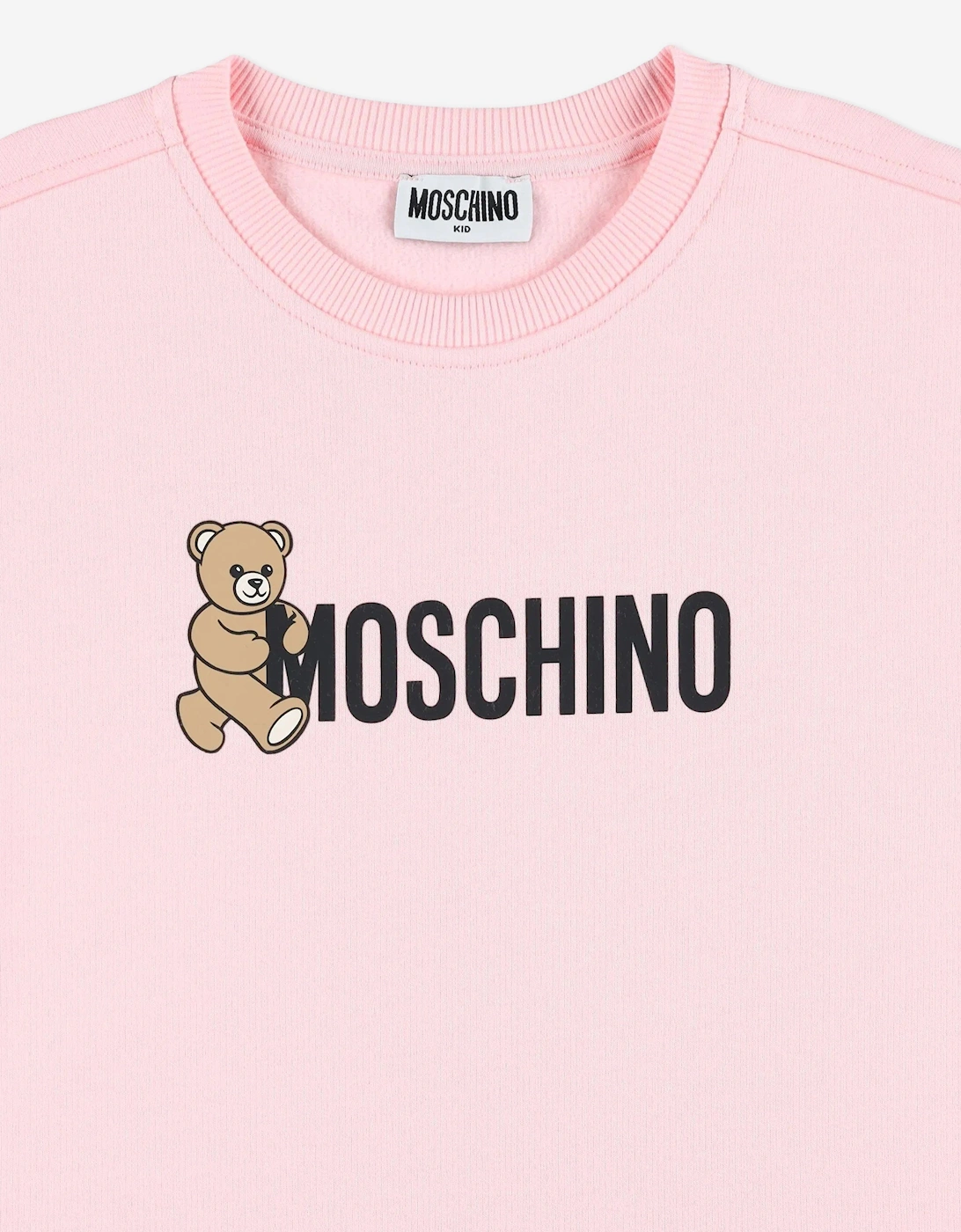 Girls Teddy Logo Sweater Dress in Pink