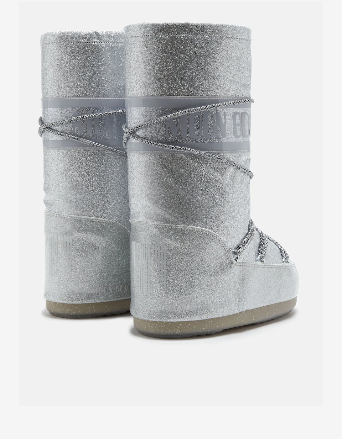 Moon Boot Kids Icon Glitter Boots in Silver