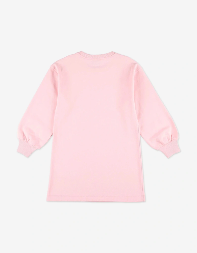 Girls Teddy Logo Sweater Dress in Pink