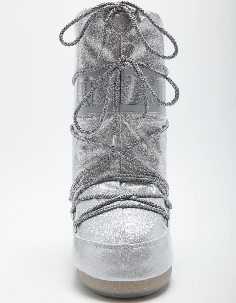 Moon Boot Kids Icon Glitter Boots in Silver